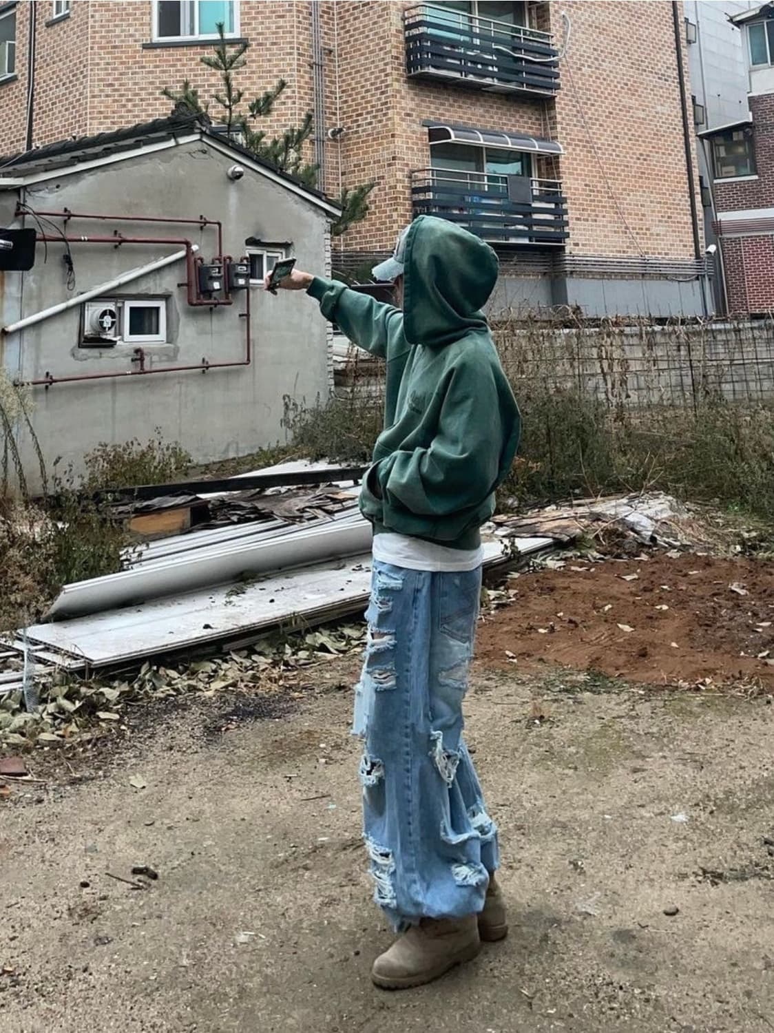 Beauty of dystopia washed zip up hoodie 상품이미지4