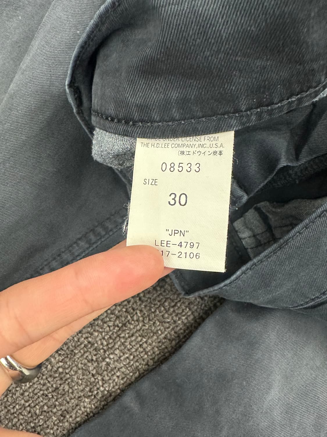 30)Lee 빈티지 지퍼 신치백 디테일 네이비 코튼 팬츠 상품이미지6