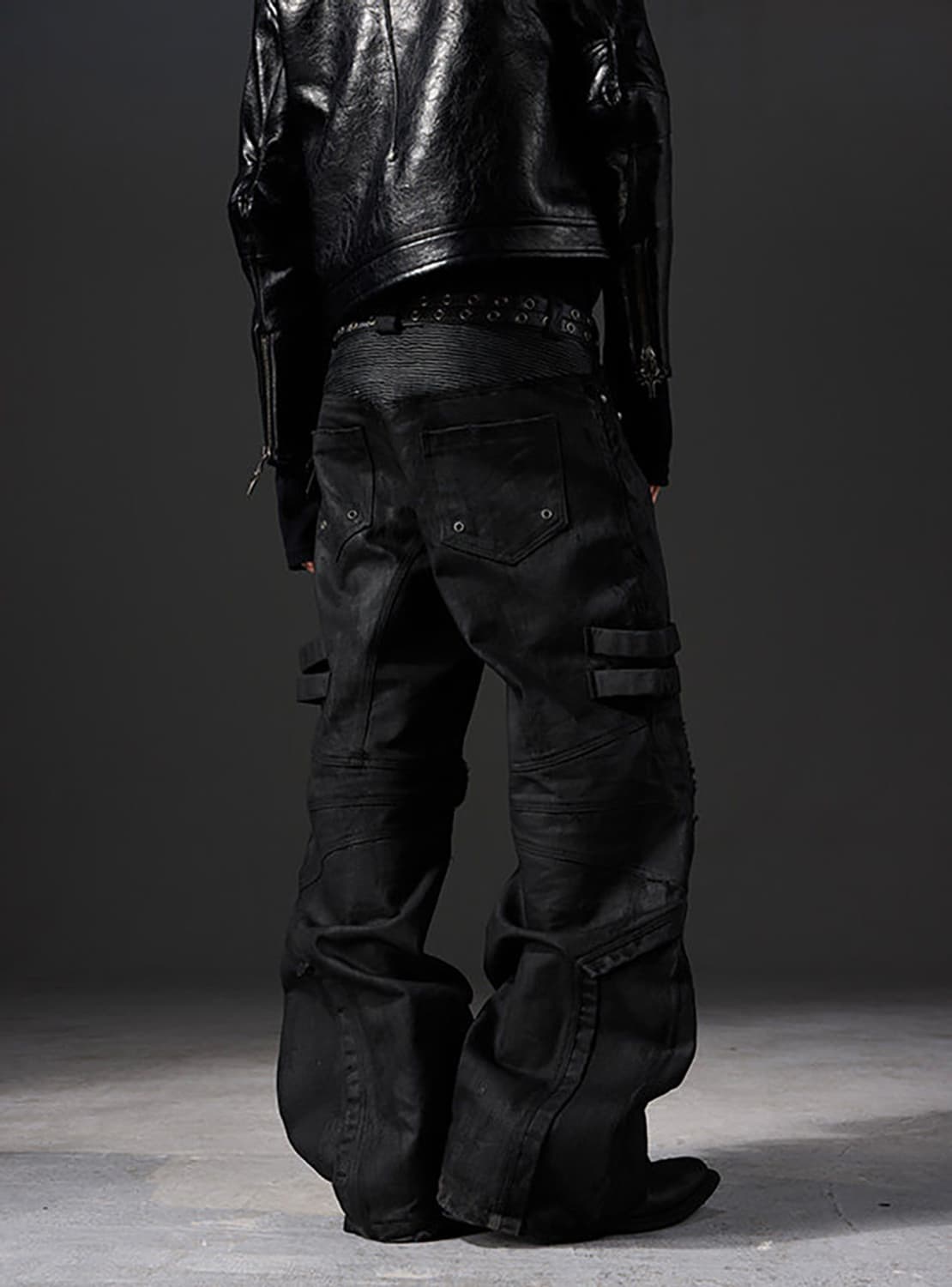 3D Cut Waxed Straight Denim Pants  상품이미지4