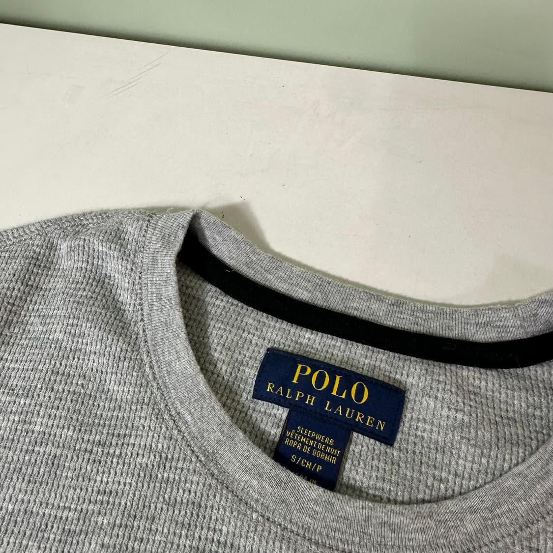 우먼S-M 폴로 랄프로렌 그레이 포니로고 와플코튼 반팔티 상품이미지4