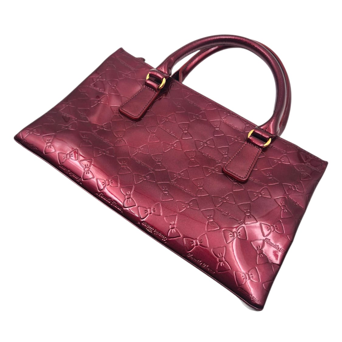 09s 사만다타바사 키티 리본 엠보 레더 토트백 상품이미지5