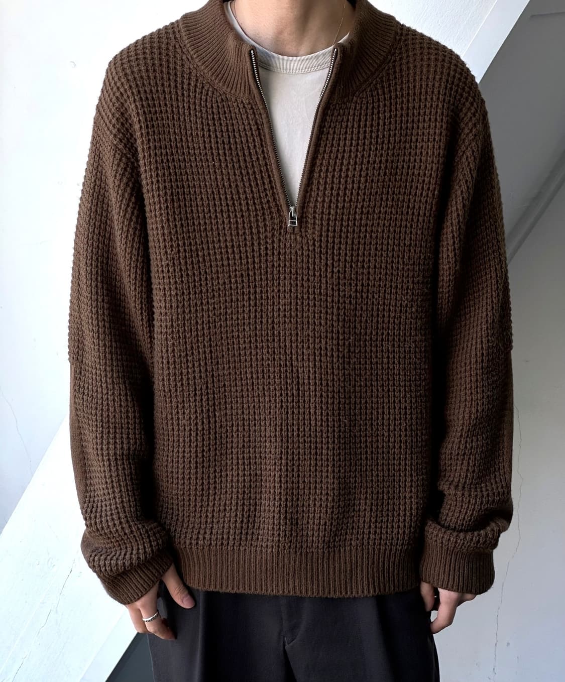 Middle gauge fisherman knit top 상품이미지6