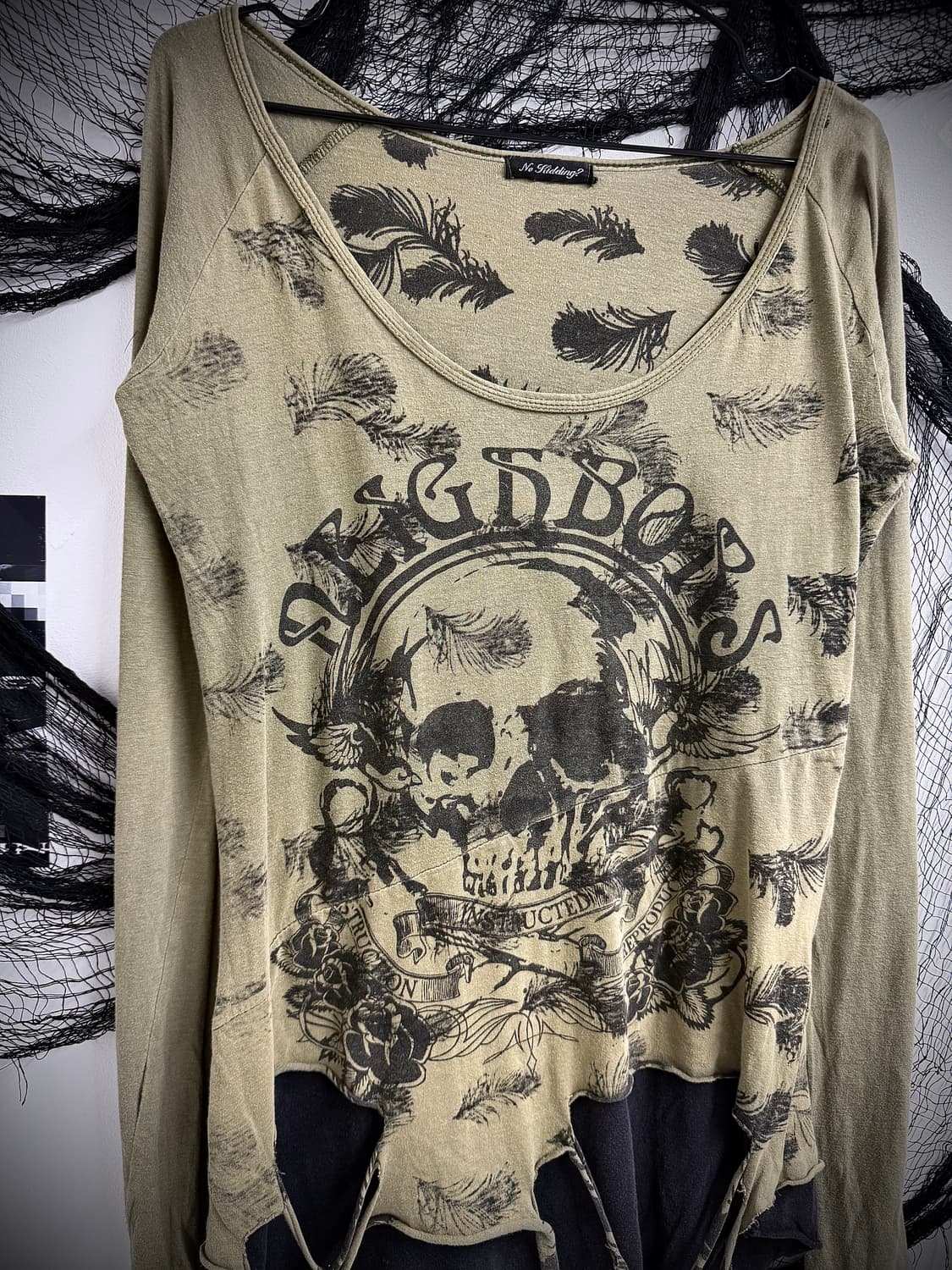 00s grunge skull printing longsleeve 상품이미지4