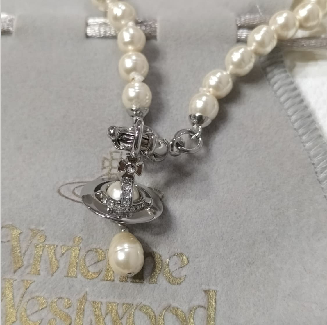 비비안웨스트우드 아카이브 진주 펄 레인드랍 orb 초커 목걸이 상품이미지3