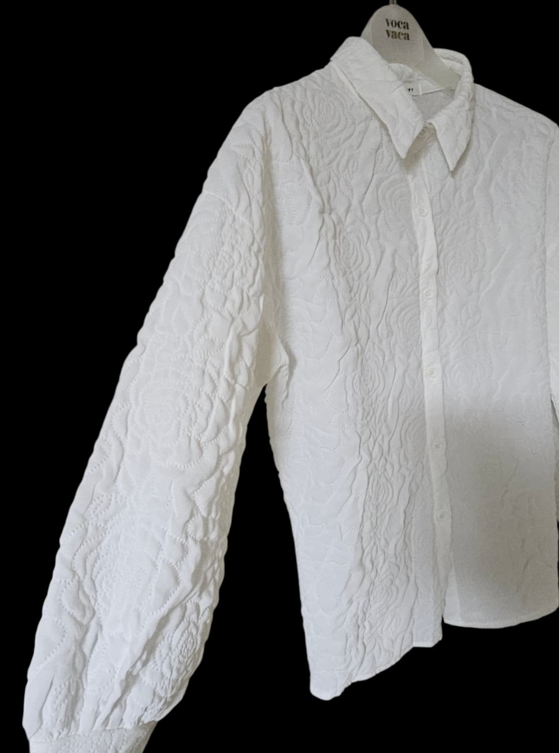 미착용 / 화이트 퀼팅 자수 셔츠 블라우스 S 상품이미지7