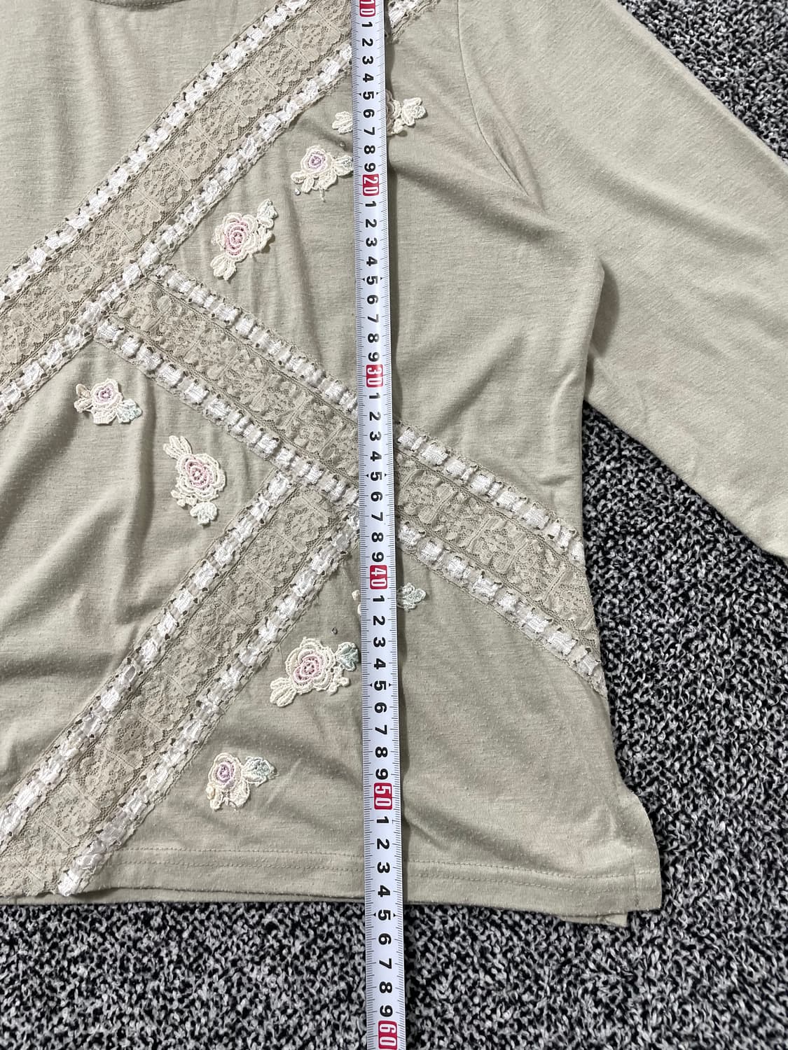 vinteちきゅ. 연두 레이스 로즈 롱 슬리브 긴팔티 모리걸 ꕤ*.° 상품이미지6