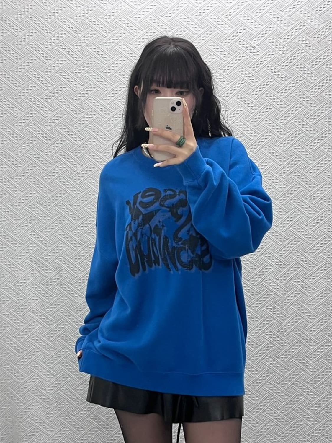 슬로우애시드 올드스쿨 키치 프린팅 인디블루 맨투맨 L C09989 상품이미지2