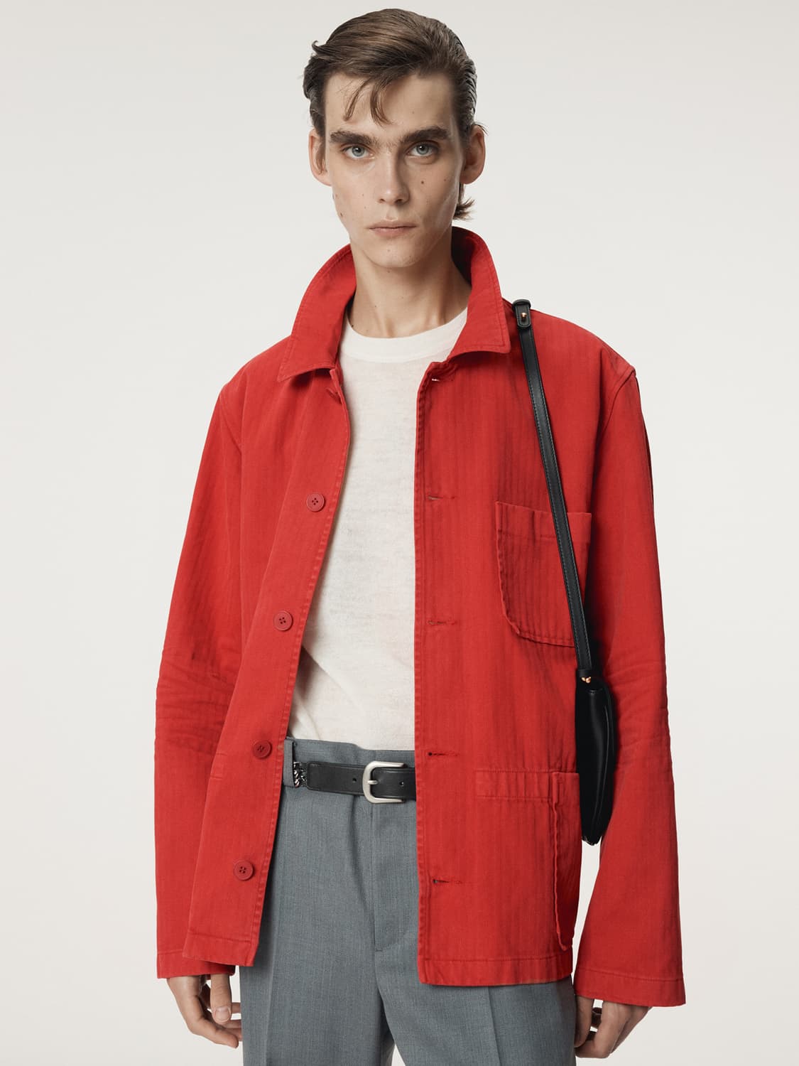 렉토 25FW 가먼트 다이드 워크자켓 레드 상품이미지1