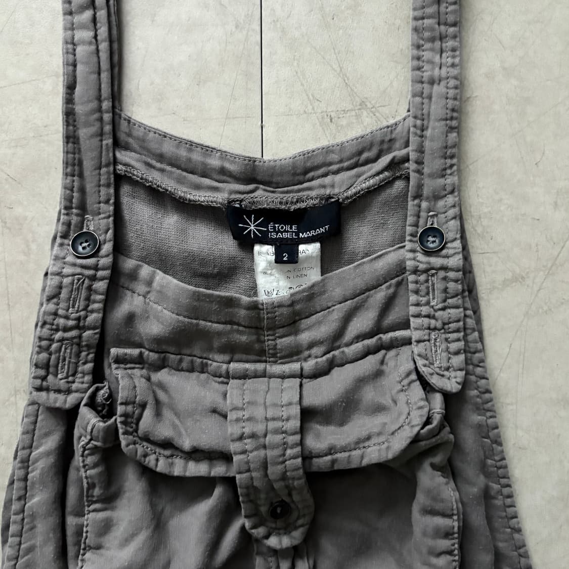 Vintage Washed Cargo Overalls Shorts 상품이미지5