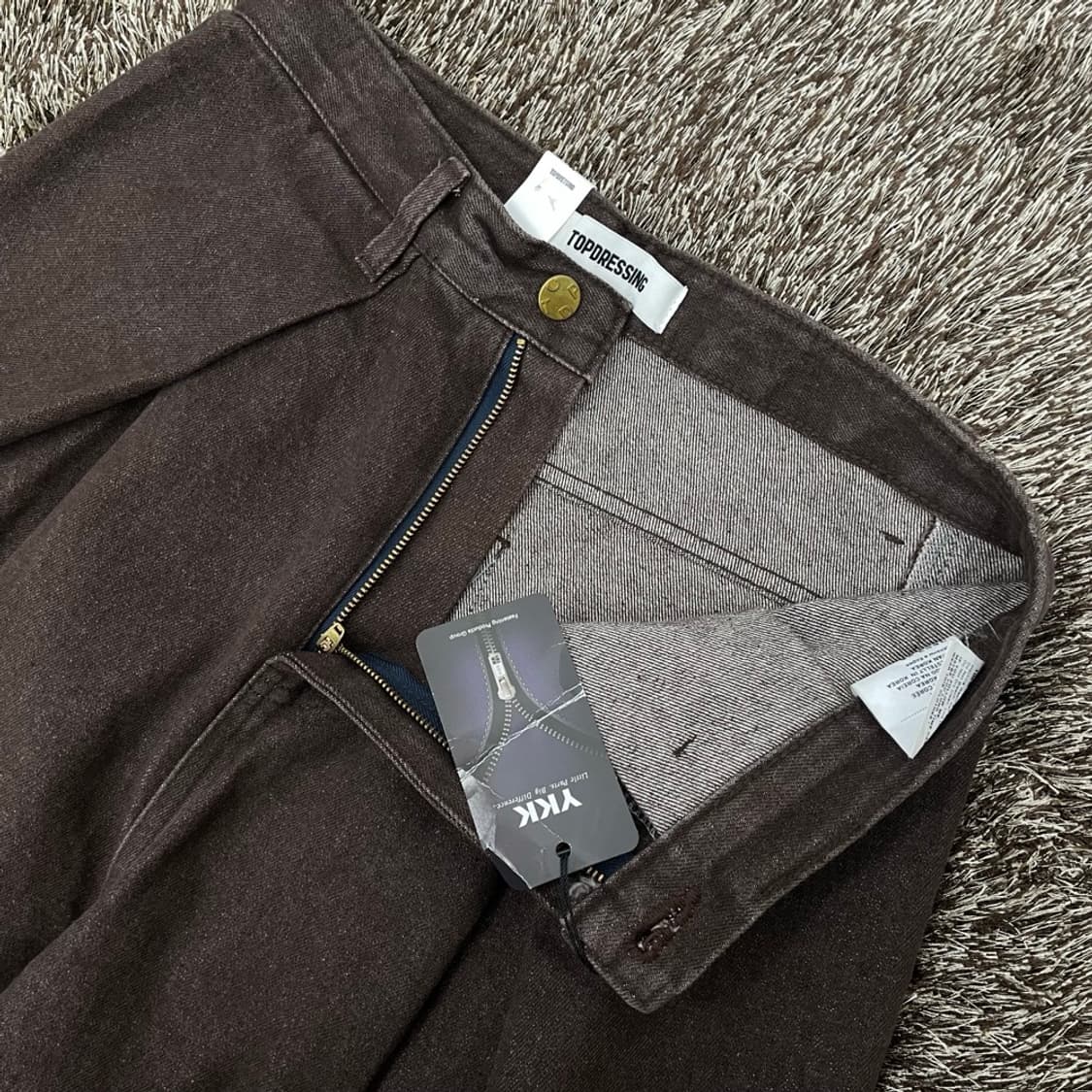 탑드레싱 TOPDRESSING 브라운 알파 와이드 데님팬츠 M 상품이미지2
