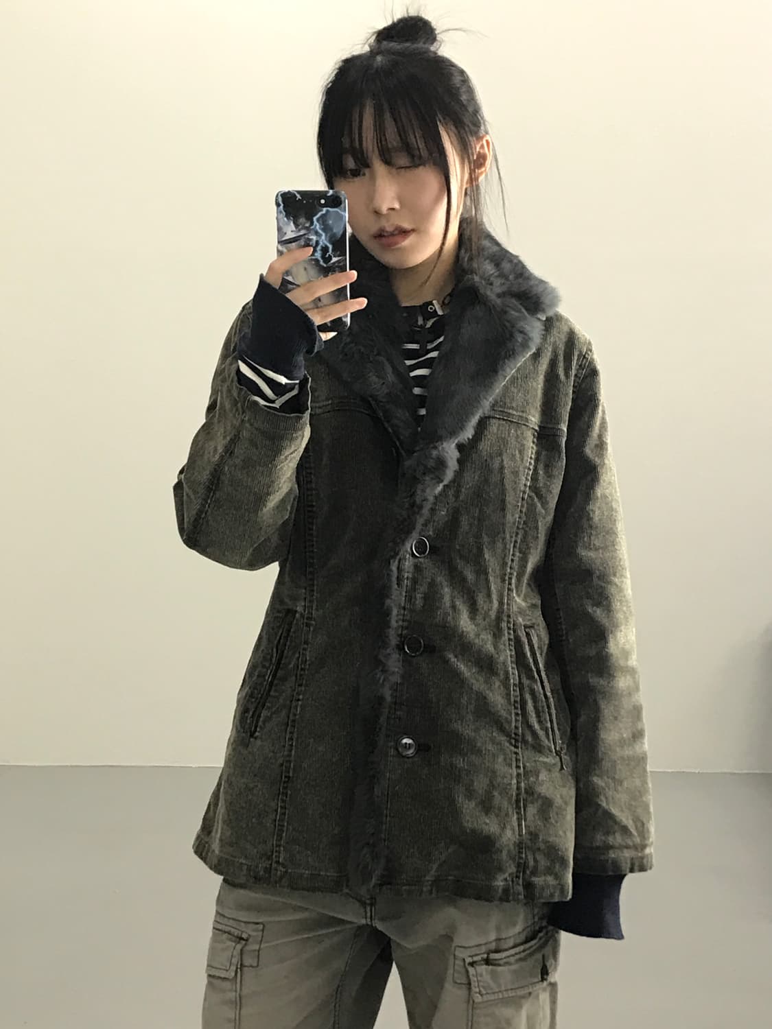 일본빈티지 Freije 퍼 디테일 무스탕 상품이미지1