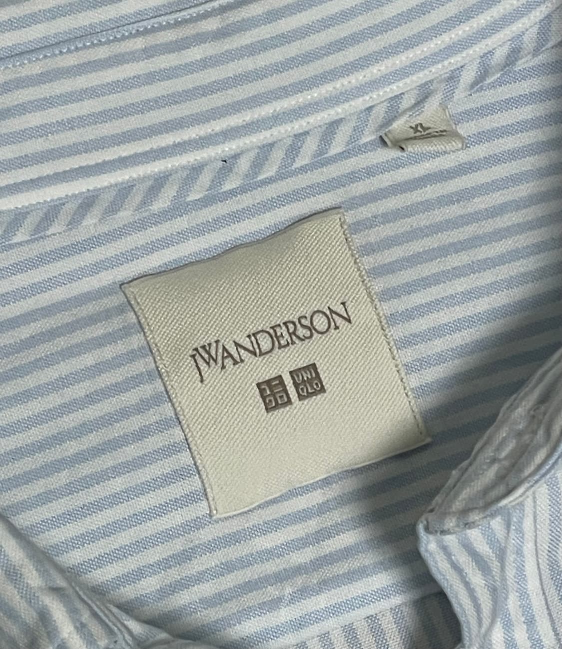 유니클로 JW Anderson 옥스포드 셔츠 스트라이프 블루 상품이미지4