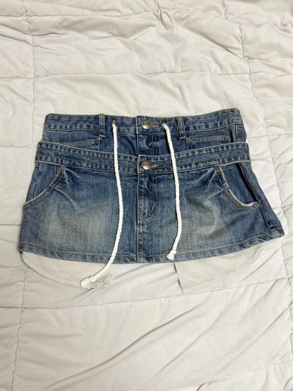 스컬프터 Apron Layered Mini Skirt 데님 미니스커트 상품이미지6