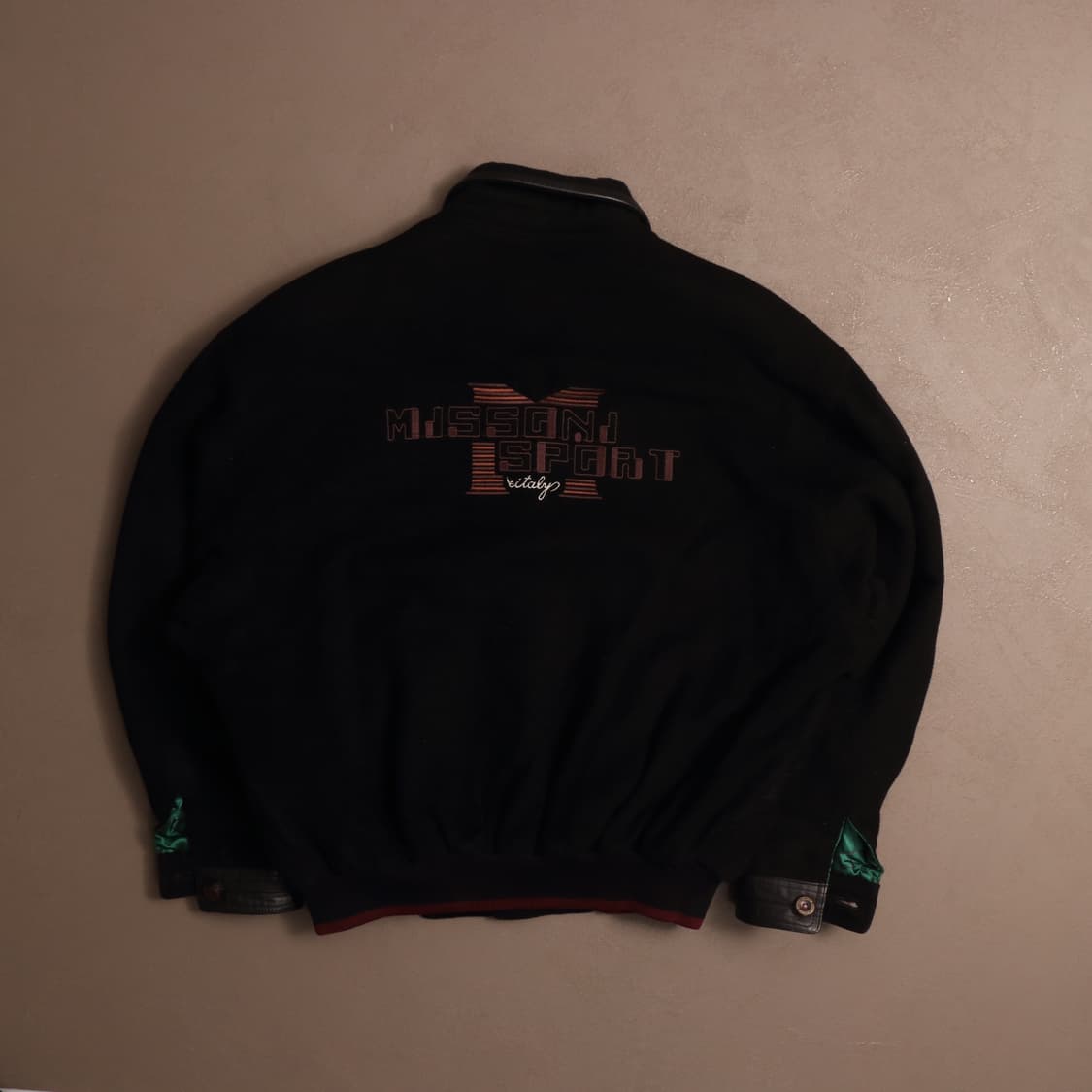 90's 미쏘니 스포츠 빅로고 울 봄버자켓 A1450 상품이미지4