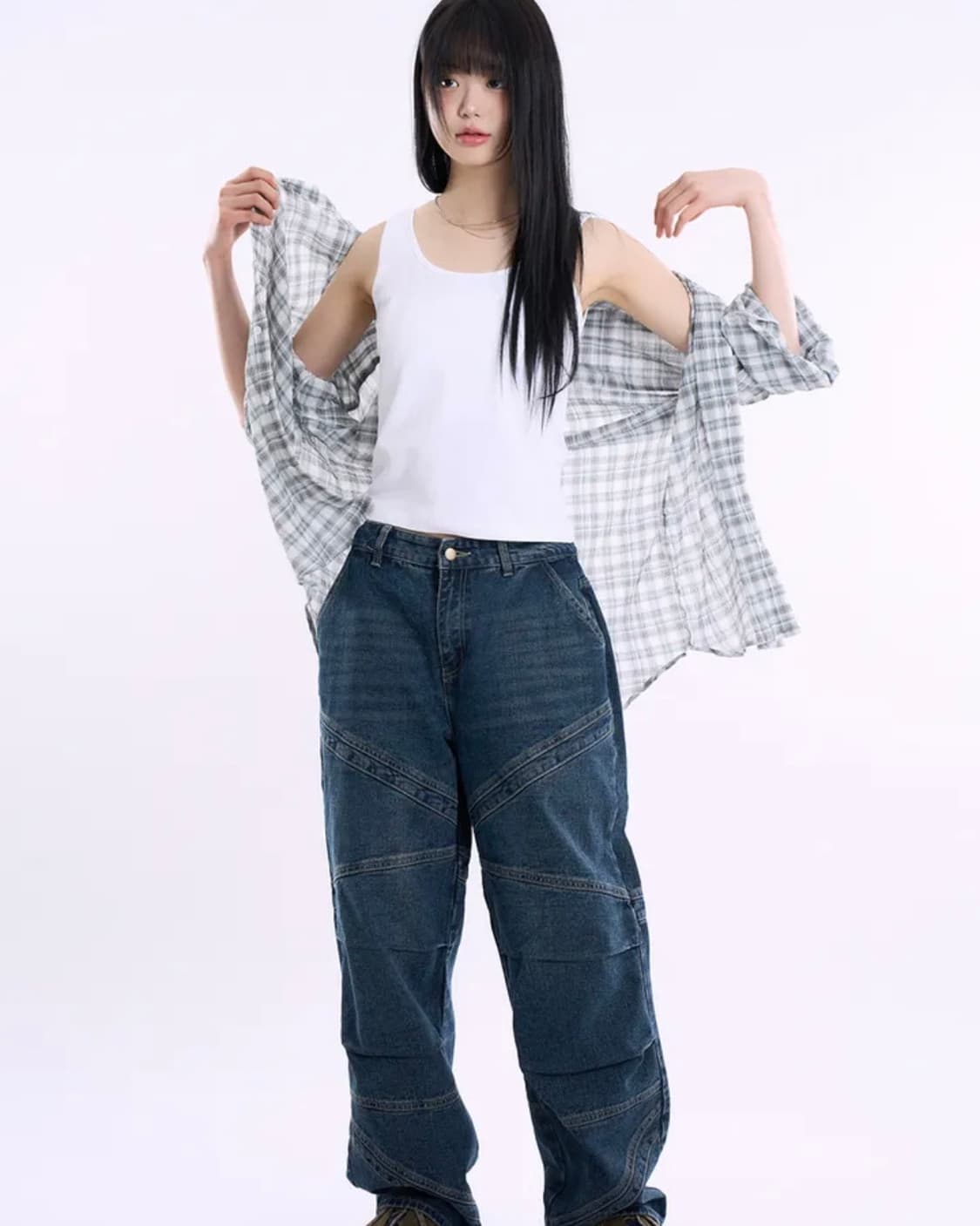 라우코 하우스 오리진 린넨 오버 체크 셔츠 상품이미지4