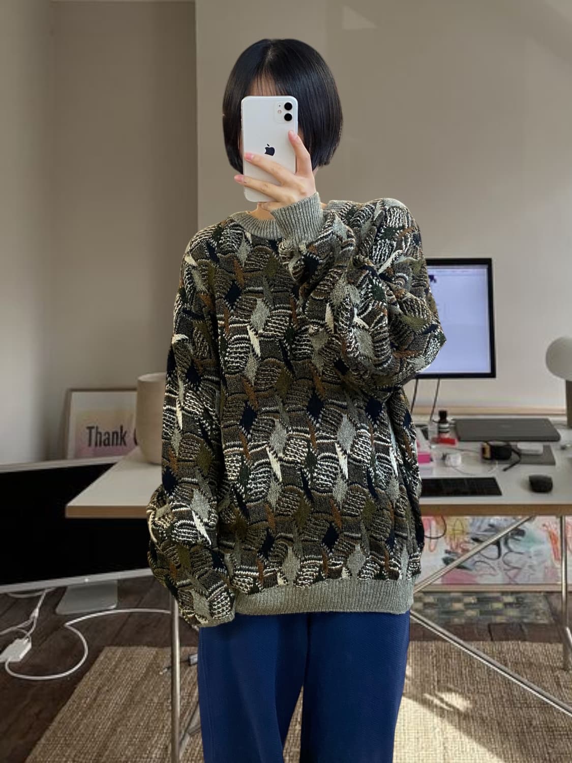 빈티지 라운드 니트 MADE IN USA (Man L) AA0982 상품이미지2