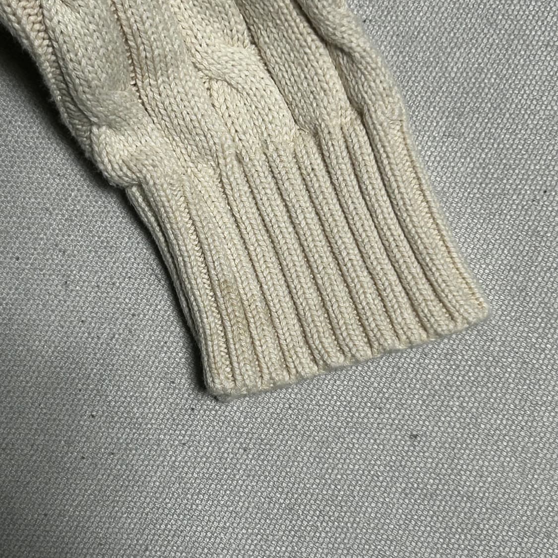 M 폴로랄프로렌 여성용 브이넥 오트밀 케이블 니트  상품이미지9