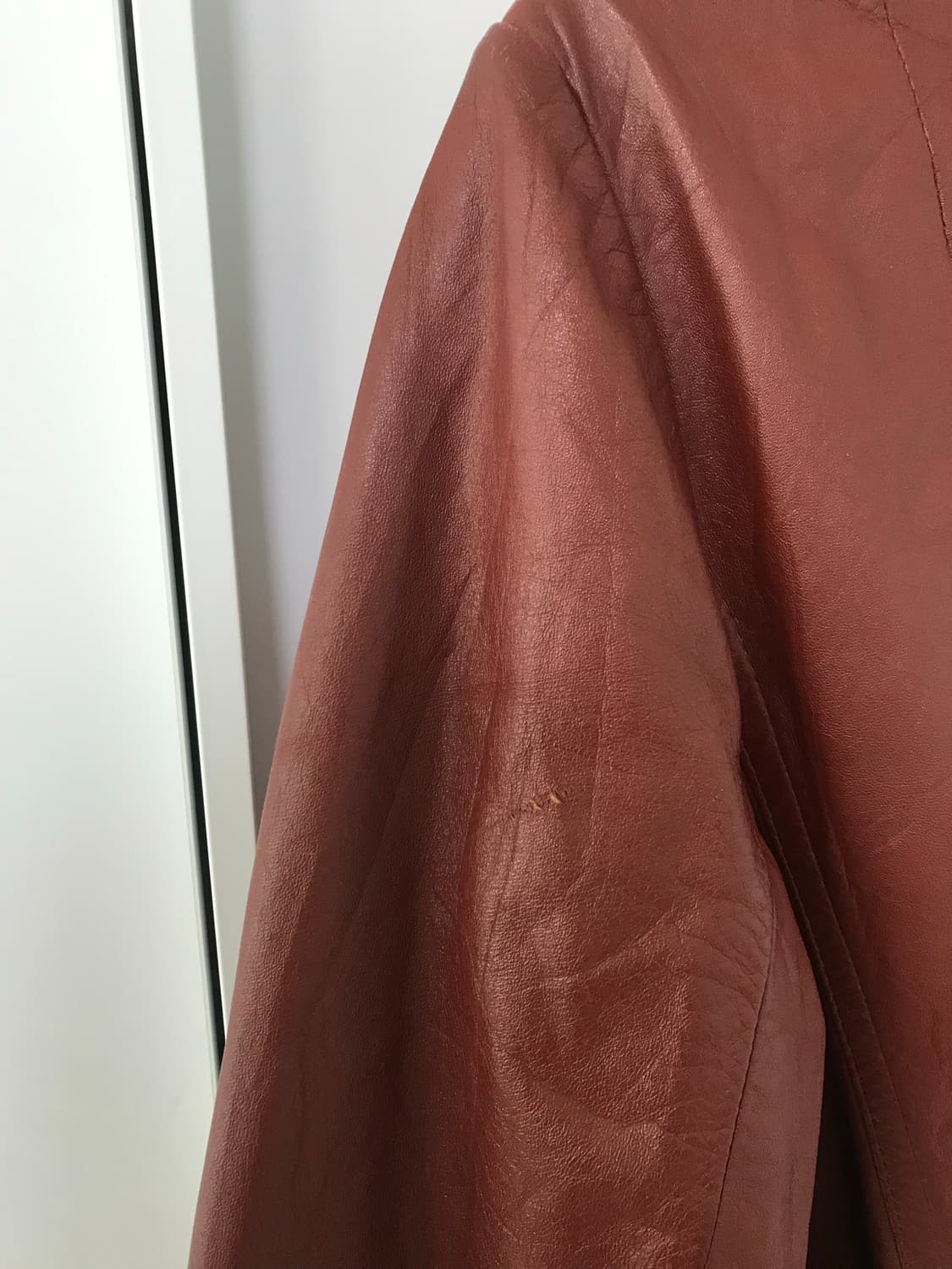 vintage burgundy belt leather jacket 상품이미지10