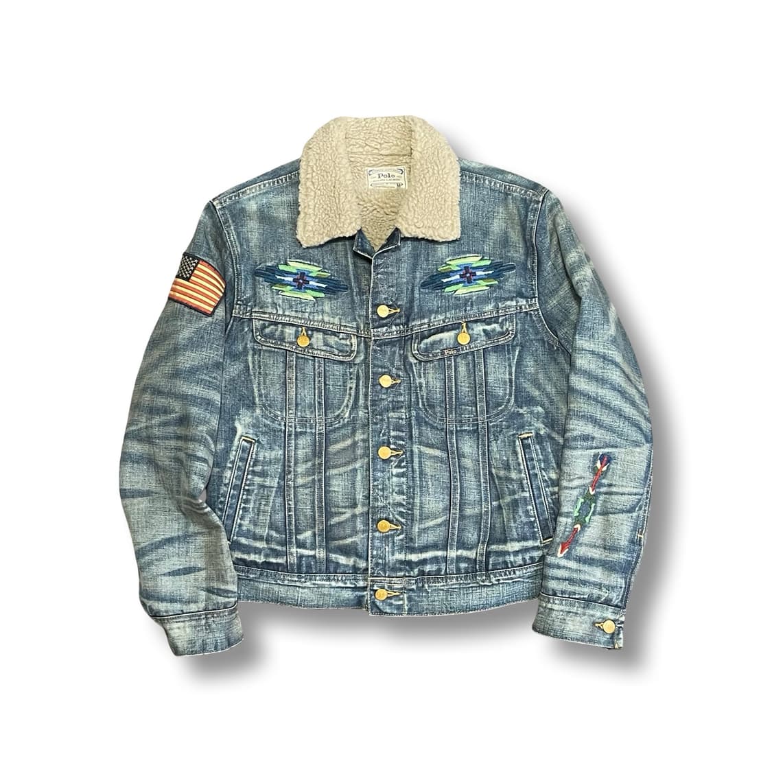 [M] 폴로 랄프로렌 아즈텍 나비호 셰르파 데님자켓 상품이미지1