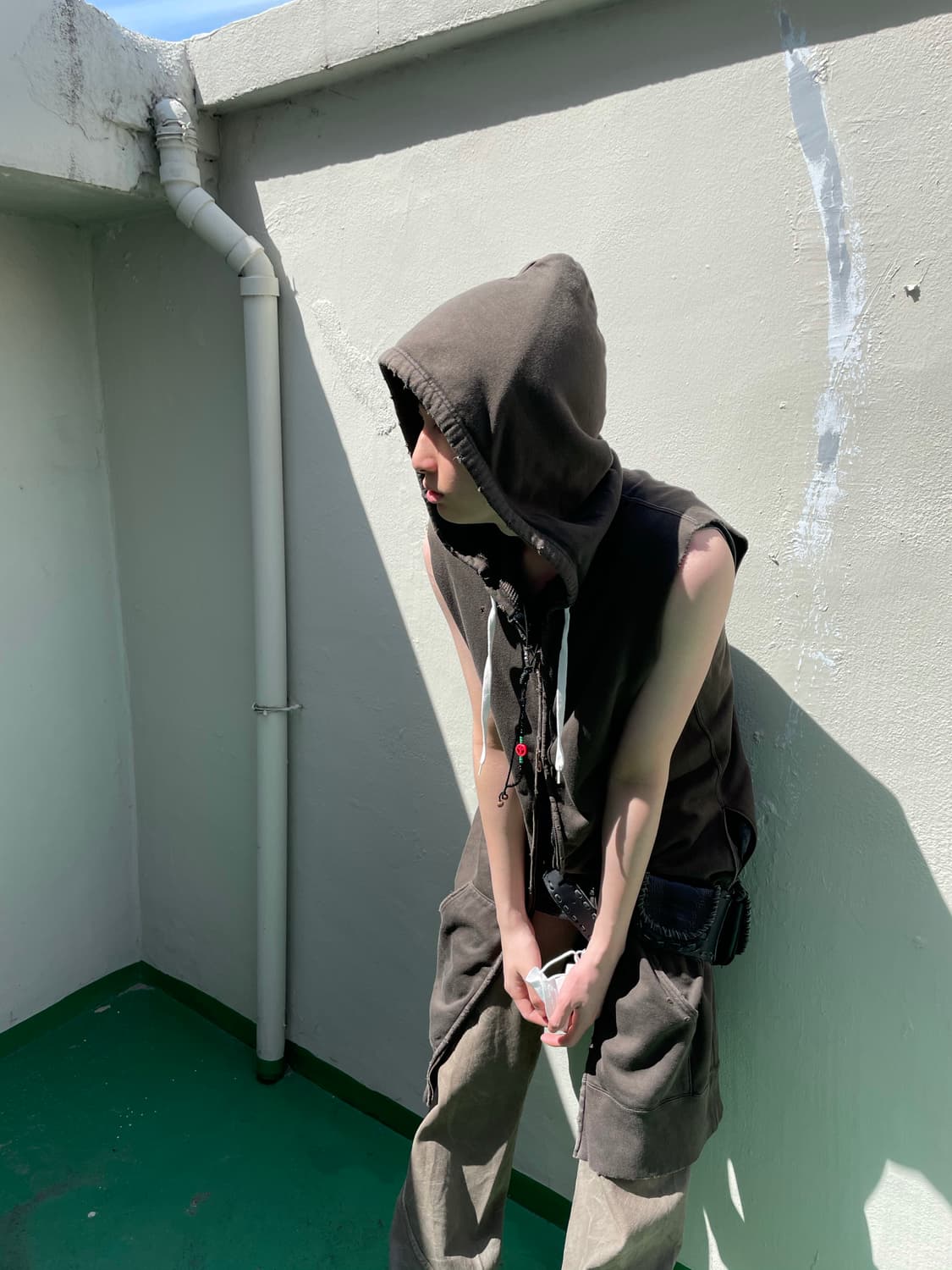 넘버나인 데미지 롱 후드 상품이미지8