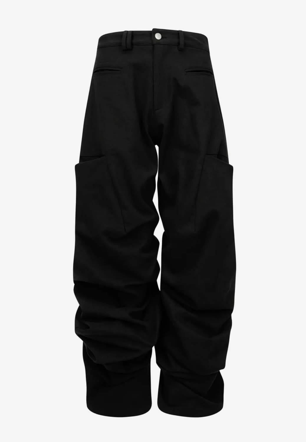 나체 핀턱 와이드 팬츠 블랙 상품이미지1