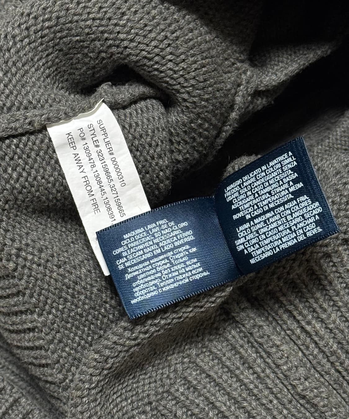 폴로 랄프로렌 빅포니 그레이 네이비 니트 집업 상품이미지6