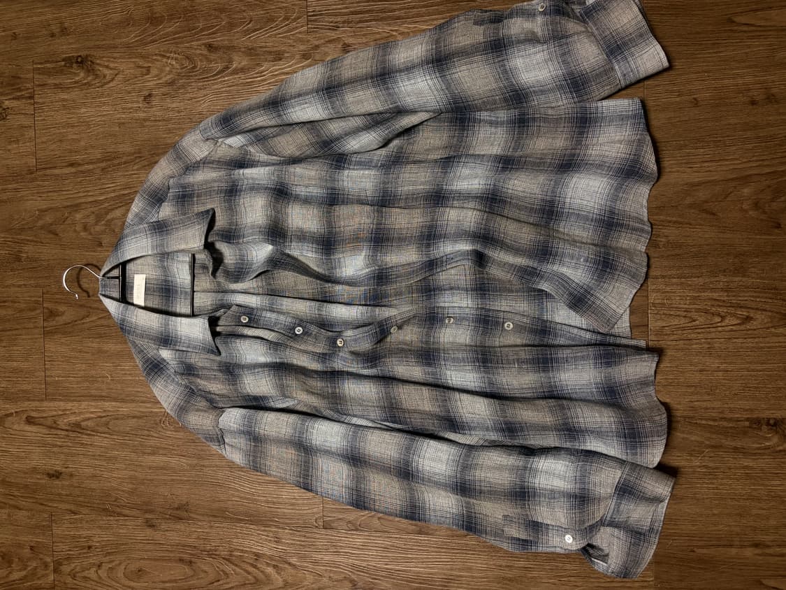 모마디자인 제패니즈 린넨 블루 체크 셔츠 50 상품이미지2