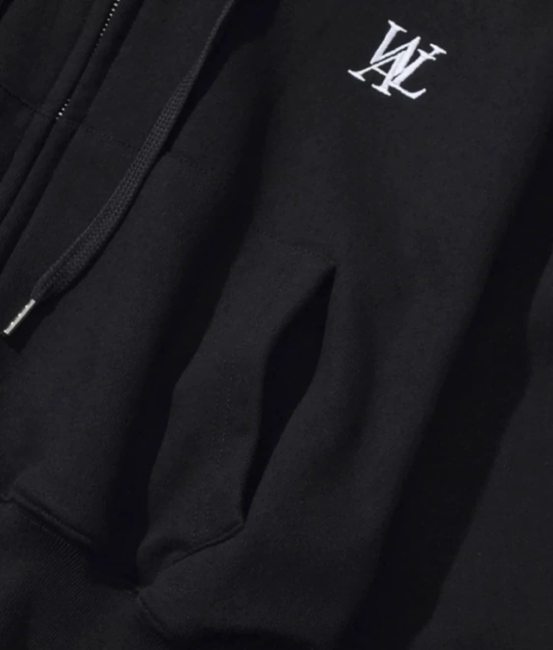 우알롱 크롭 후드집업 (거의 새상품)(black)(xs) 상품이미지4