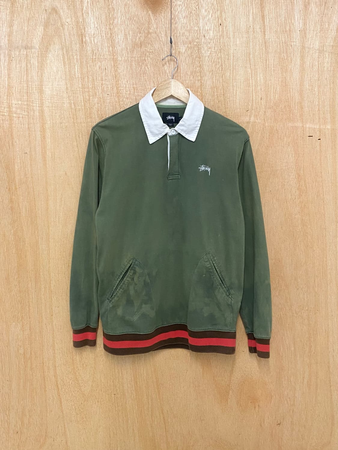 STUSSY bleach washed collar t-shirts 스투시 상품이미지1