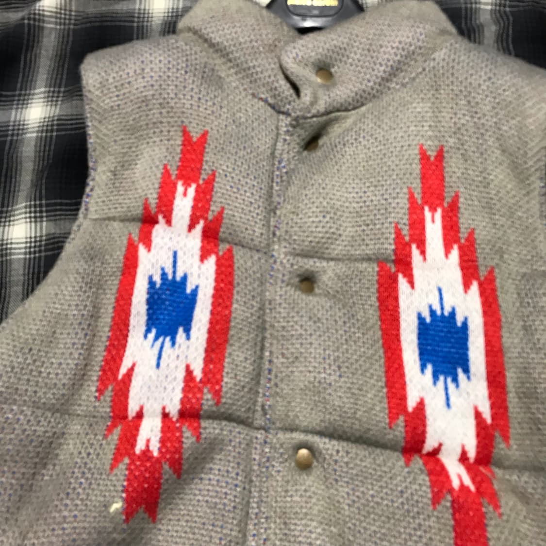 재팬  90s 인디언 치마요 패턴 패딩 vest  상품이미지3
