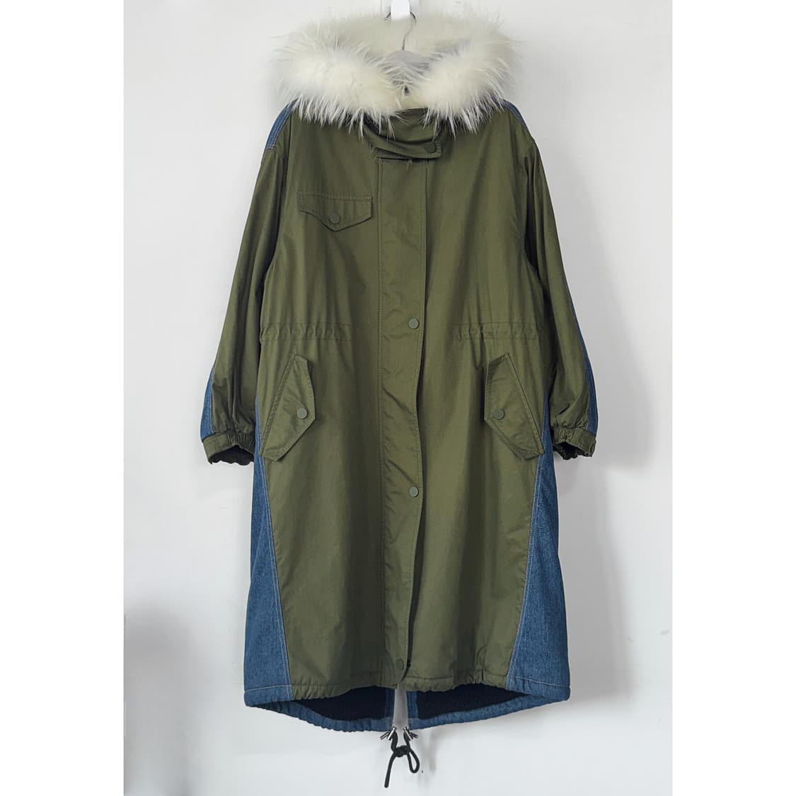 SJYP 데님 블록 푸드 퍼 점퍼 상품이미지2