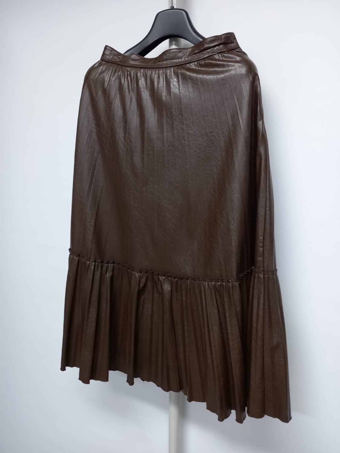 SJSJ 춘추동 페이크 레더 플레어 롱 스커트 44 상품이미지3