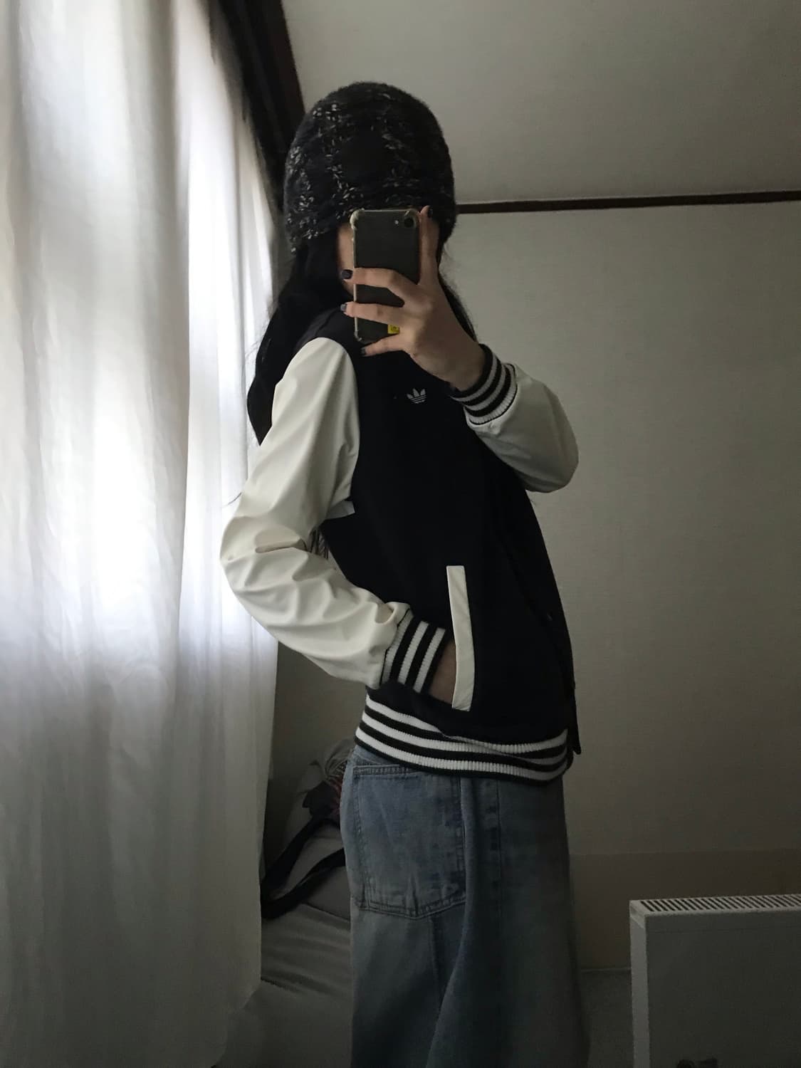 아디다스 검흰 바시티자켓 상품이미지6