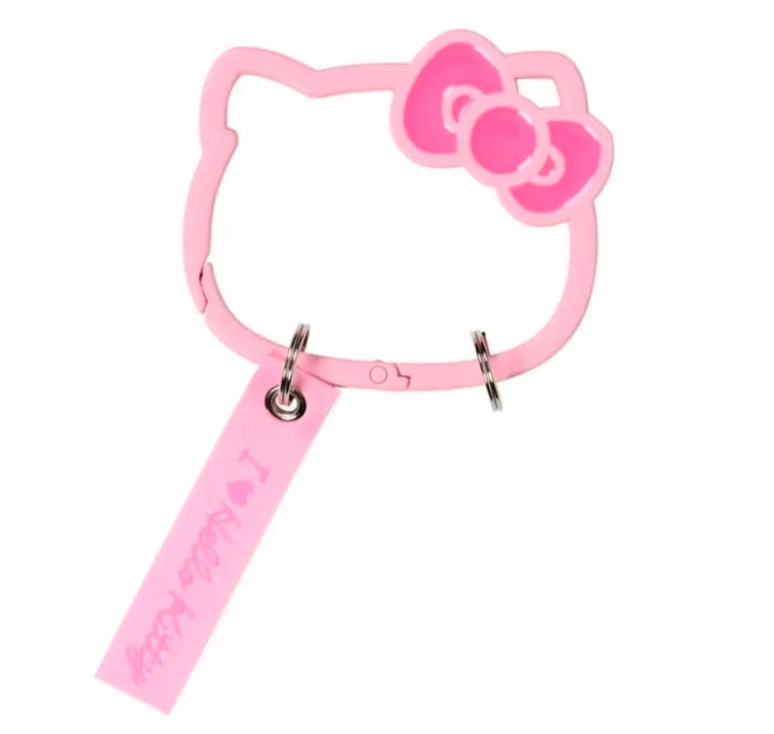 산리오 SANRIO 헬로키티 페이스형 카라비너 핑크 상품이미지2
