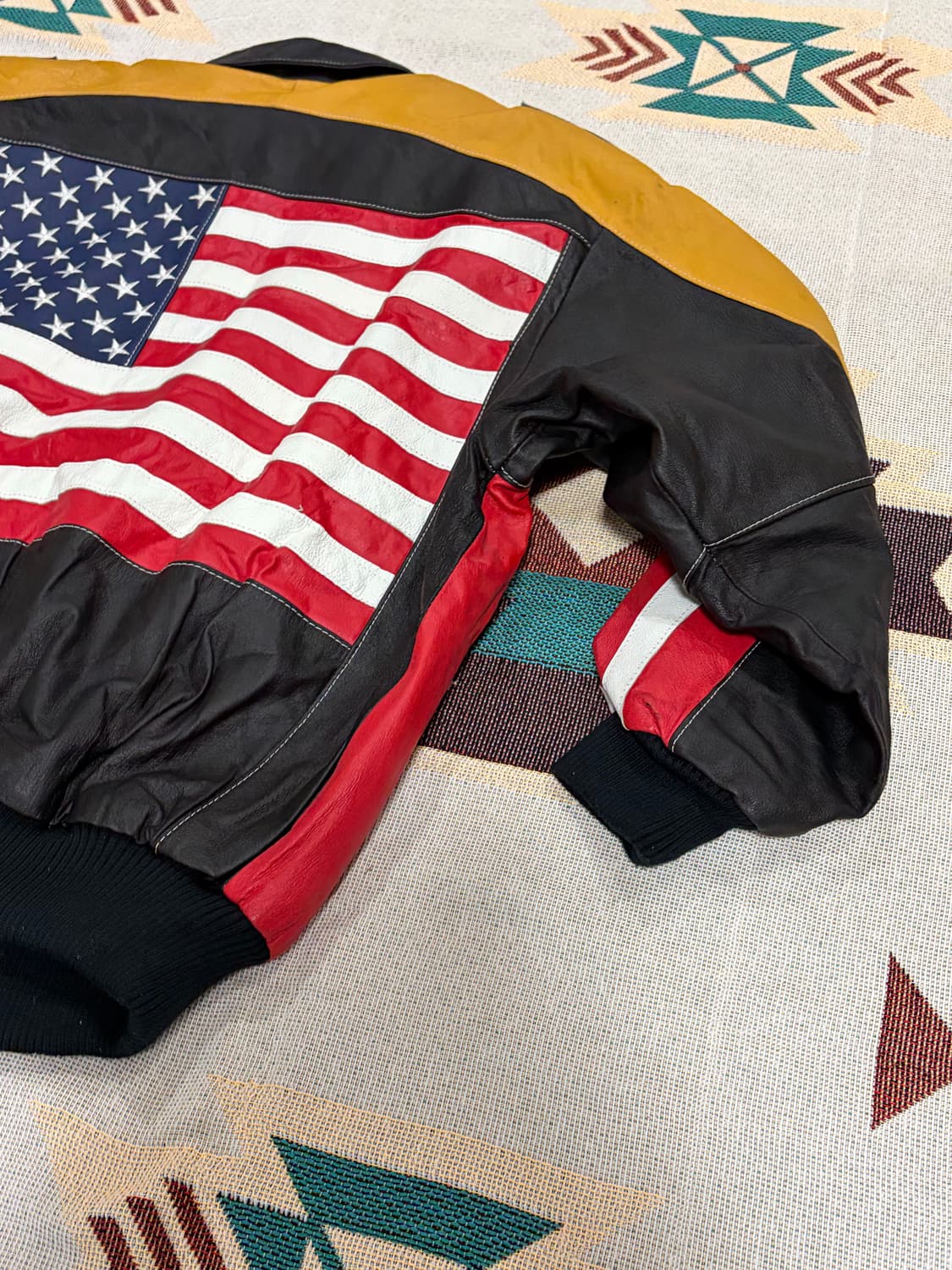 USA patch real leather bomber jacket 상품이미지8