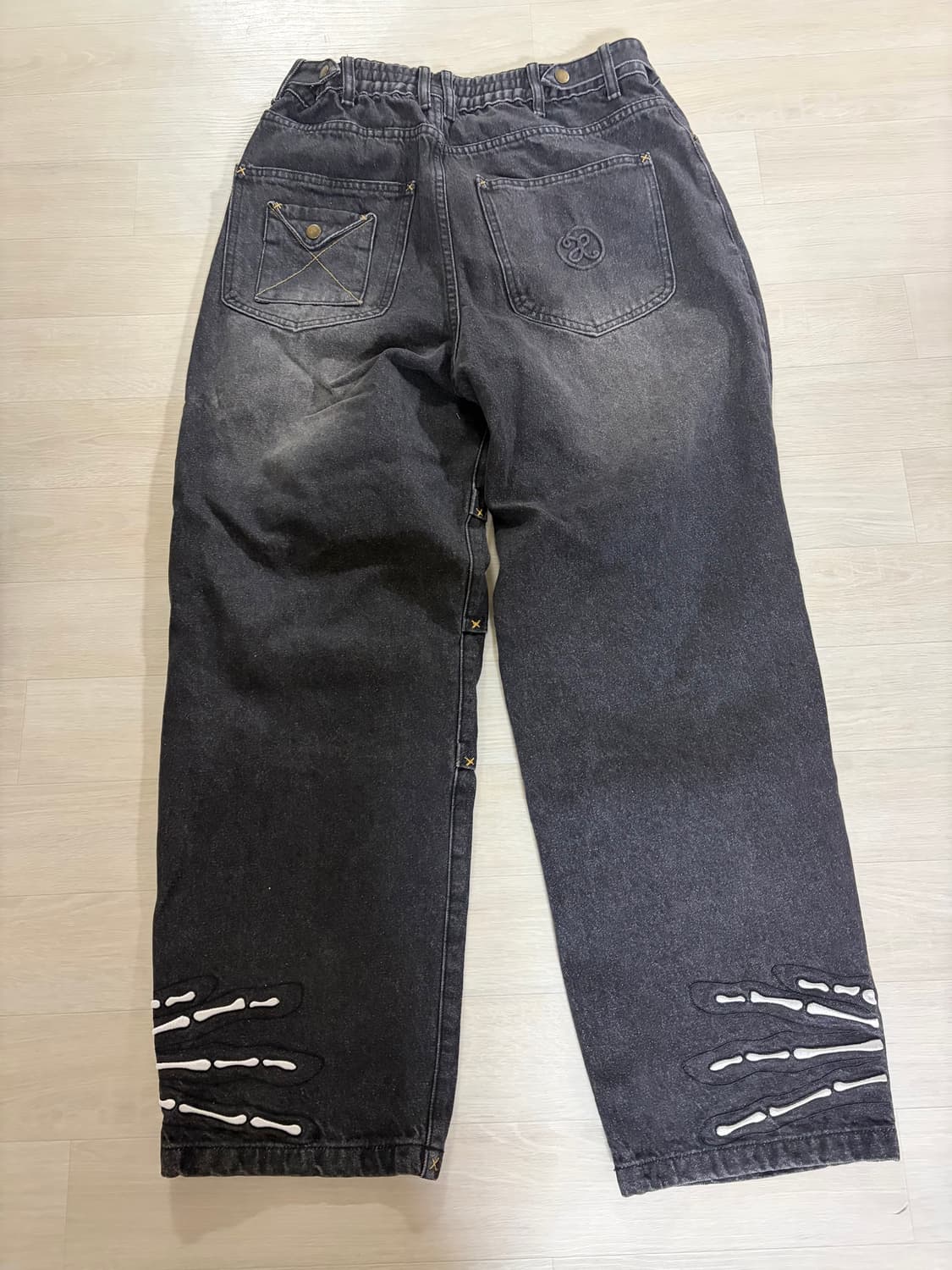 XTONZ 빈티지 워싱 와이드 데님 청바지 상품이미지2