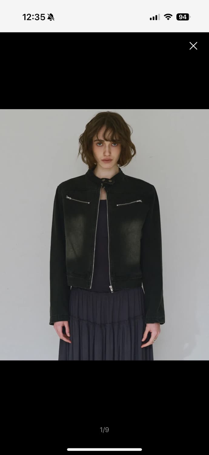 밀로 우먼 워시드 데님 레이싱 자켓 [스톤 블랙] 상품이미지2