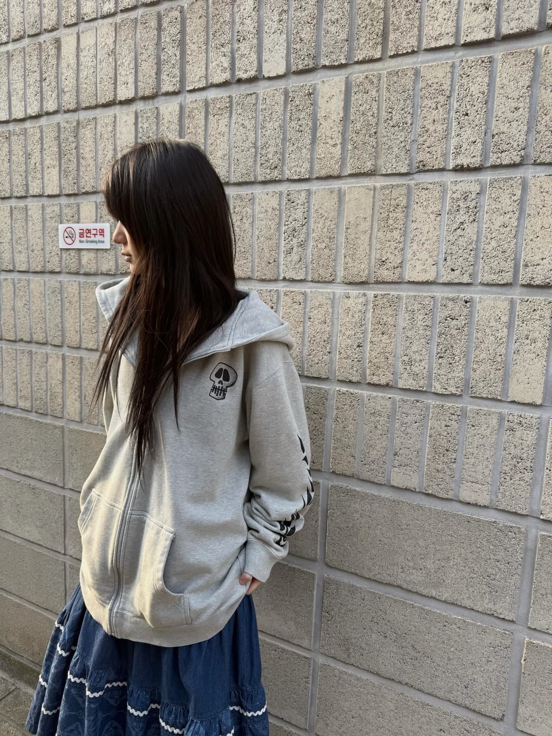 스투시 스컬 로고 디테일 후드집업 상품이미지6