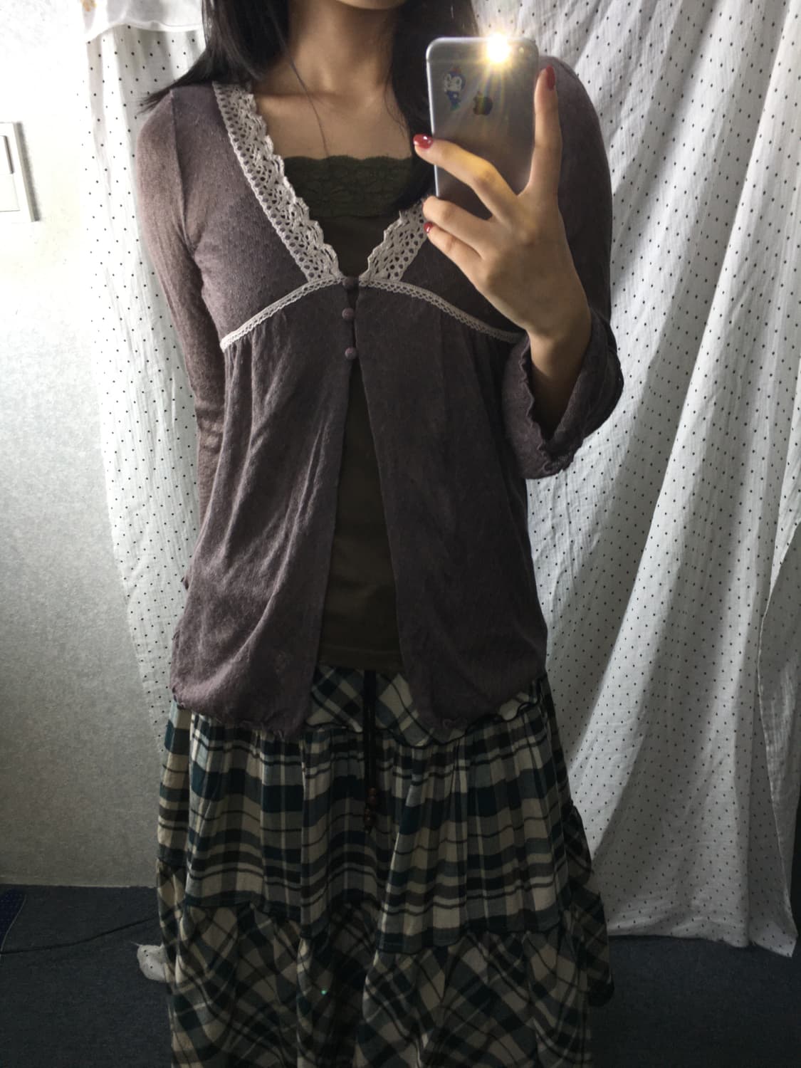 보라 레이스 가디건 나시 세트 상품이미지2