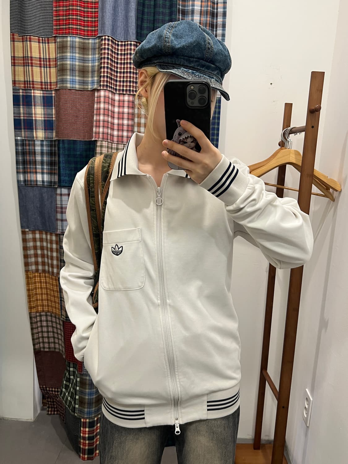 아디다스 화이트 네이비 포켓 져지 상품이미지1