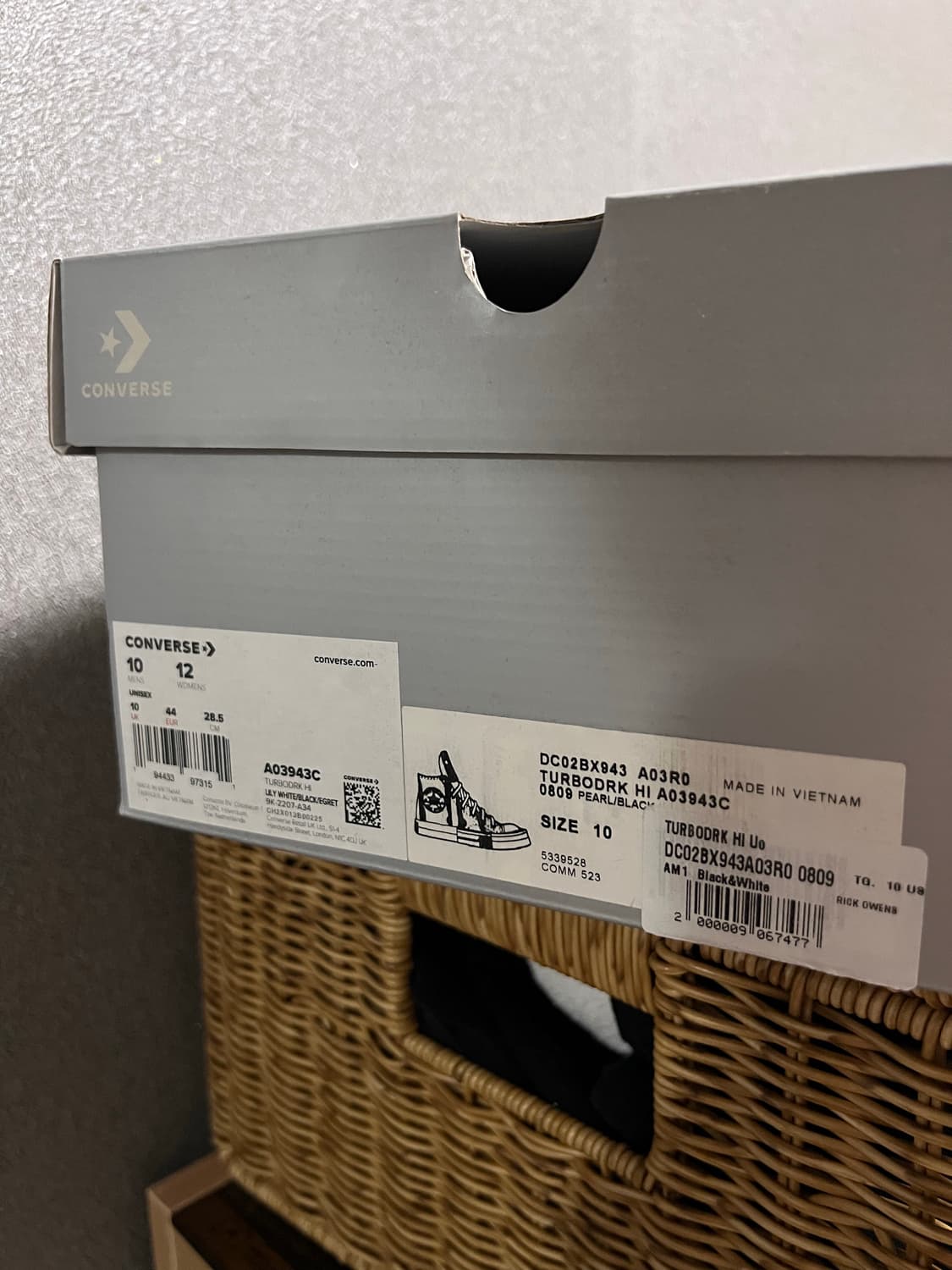 [uk10] 릭오웬스 컨버스 터보다크 플리스 스니커즈 상품이미지9