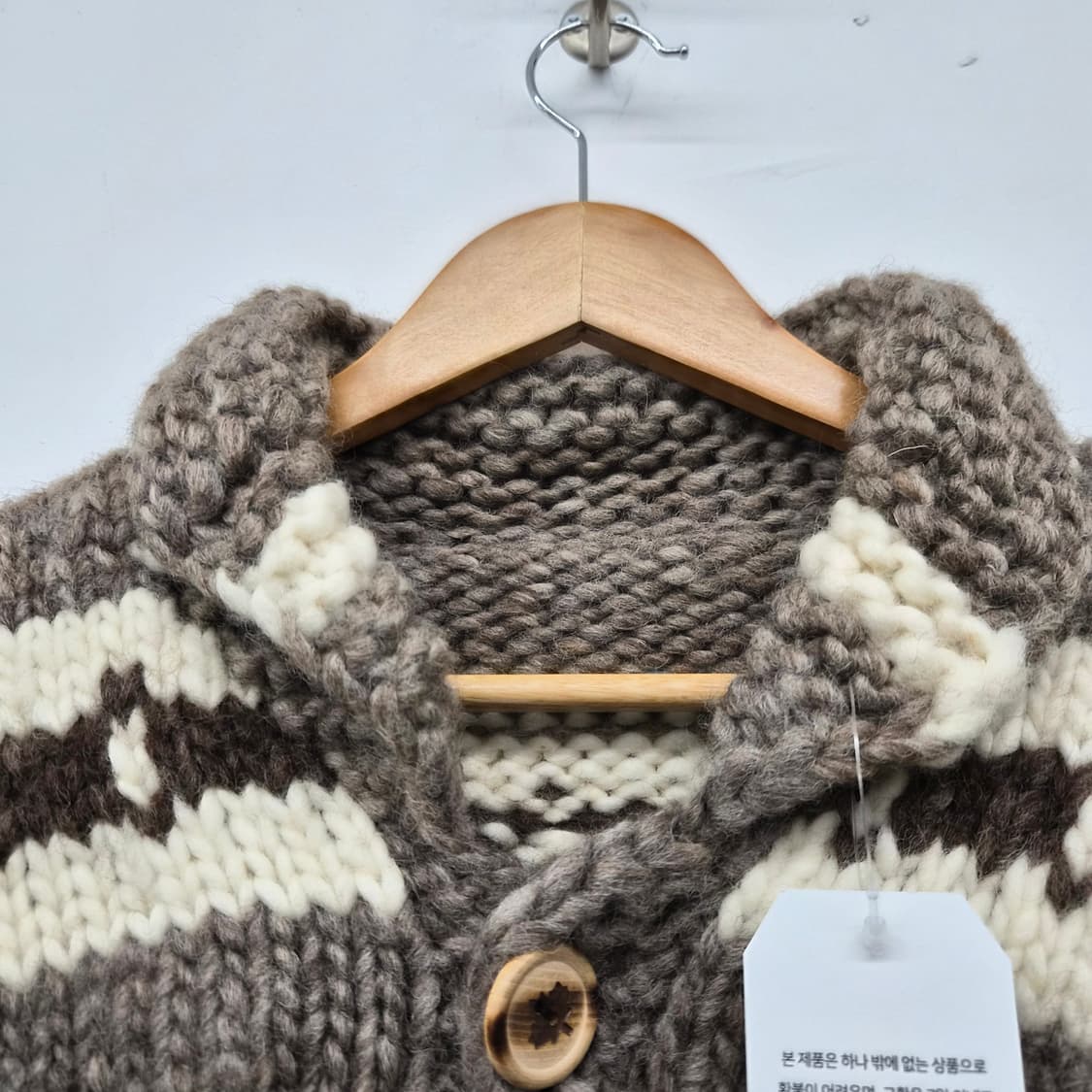 코위찬 울 니트 집업 남성 L 상품이미지6