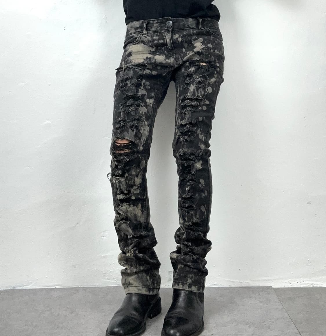 Bleach Splatter Destroyed Skinny Denim P 상품이미지2