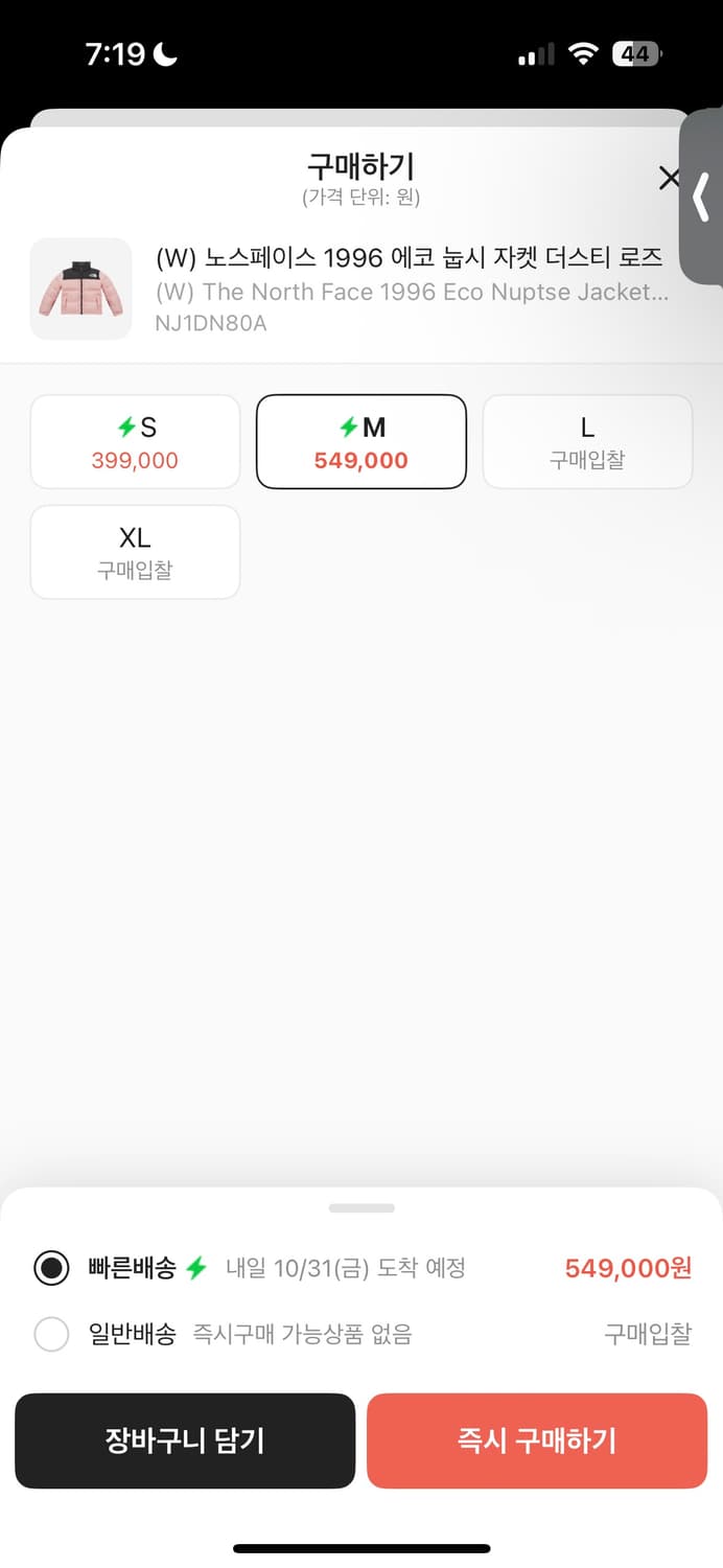 노스페이스 1996 에코 눕시 자켓 더스티로즈 m 90 핑크 상품이미지10