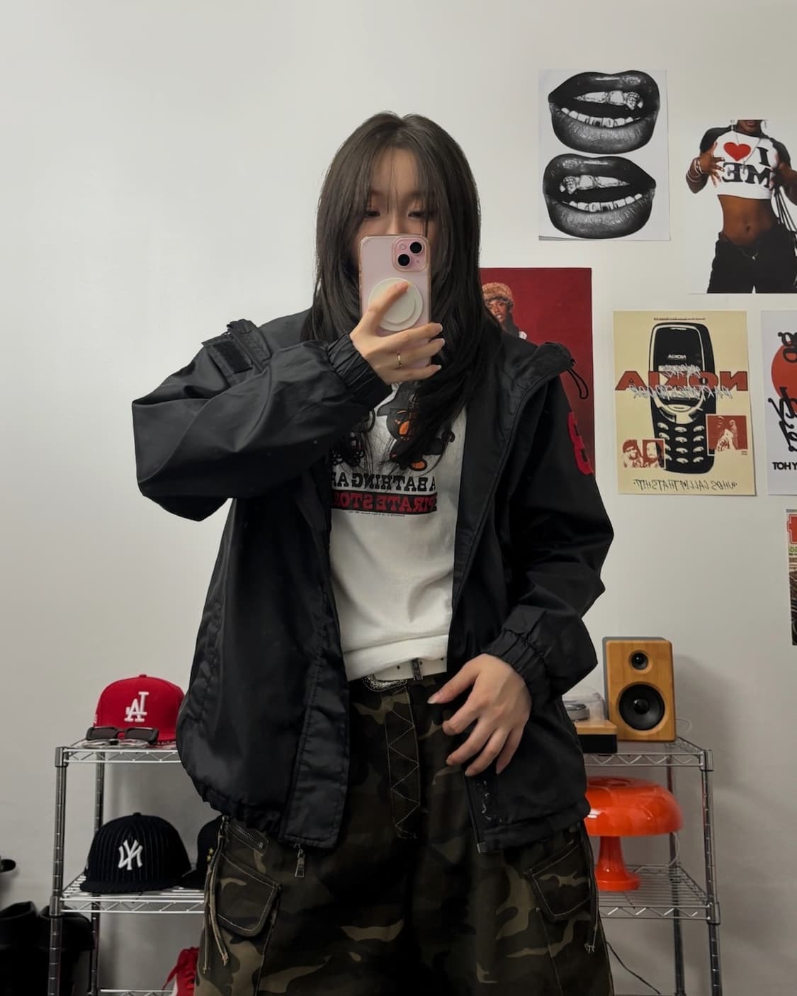 폴로 00s 빅포니 바람막이 후드 자켓 블랙 상품이미지2