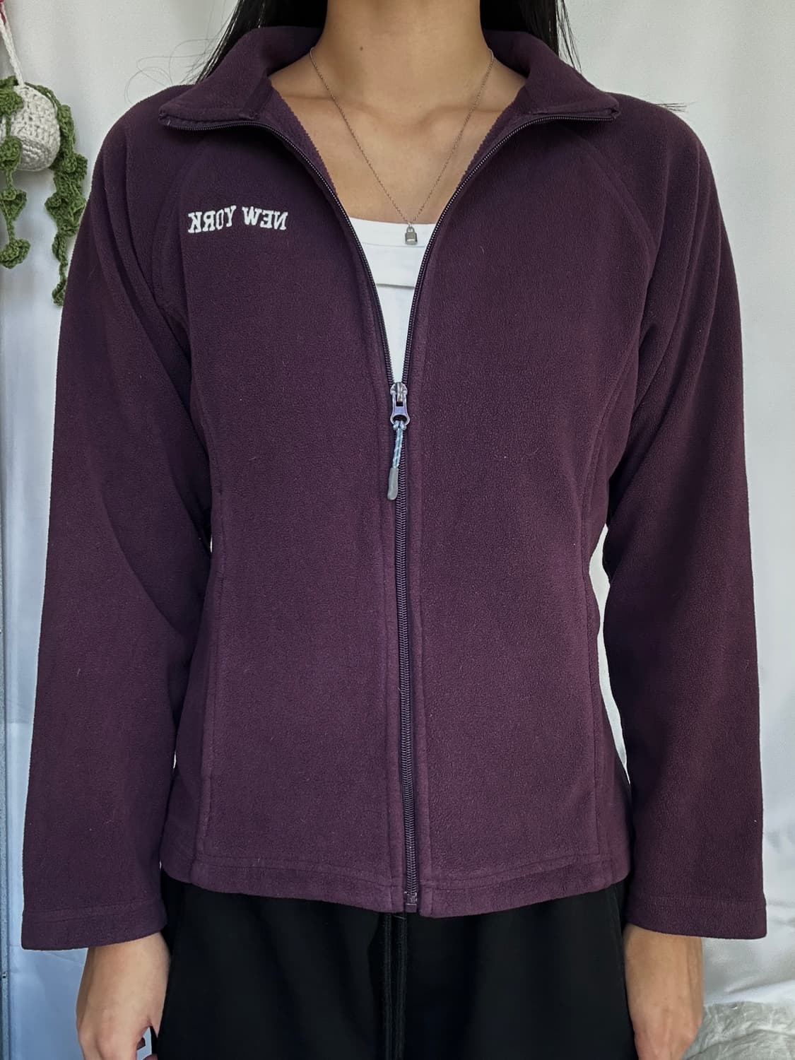 빈티지 퍼플 후리스 집업 상품이미지3