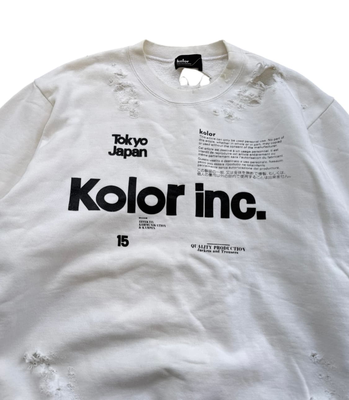 컬러 19AW 코튼 플리스 데미지 스웻 상품이미지5