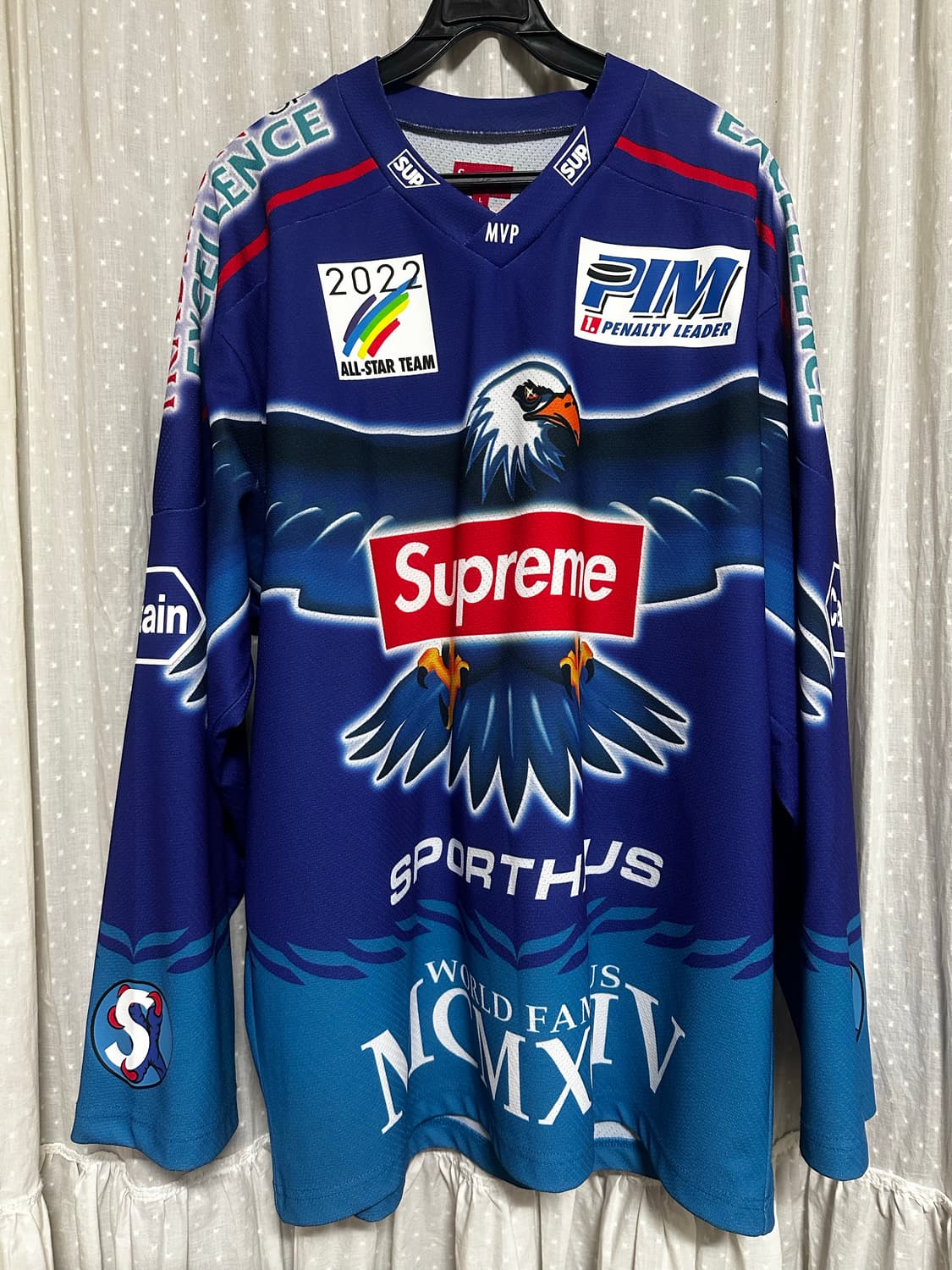 슈프림 이글 하키 저지 블루 상품이미지1