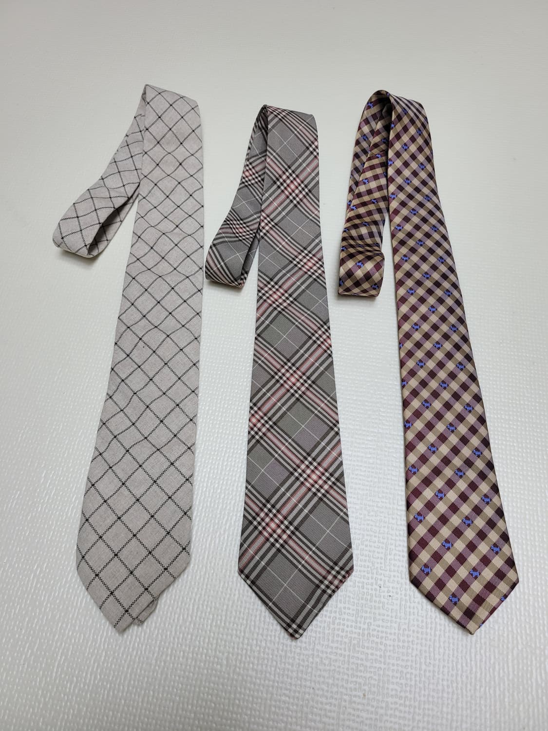 넥타이 3종 (체크패턴 아이보리, 그레이, 브라운) 상품이미지2