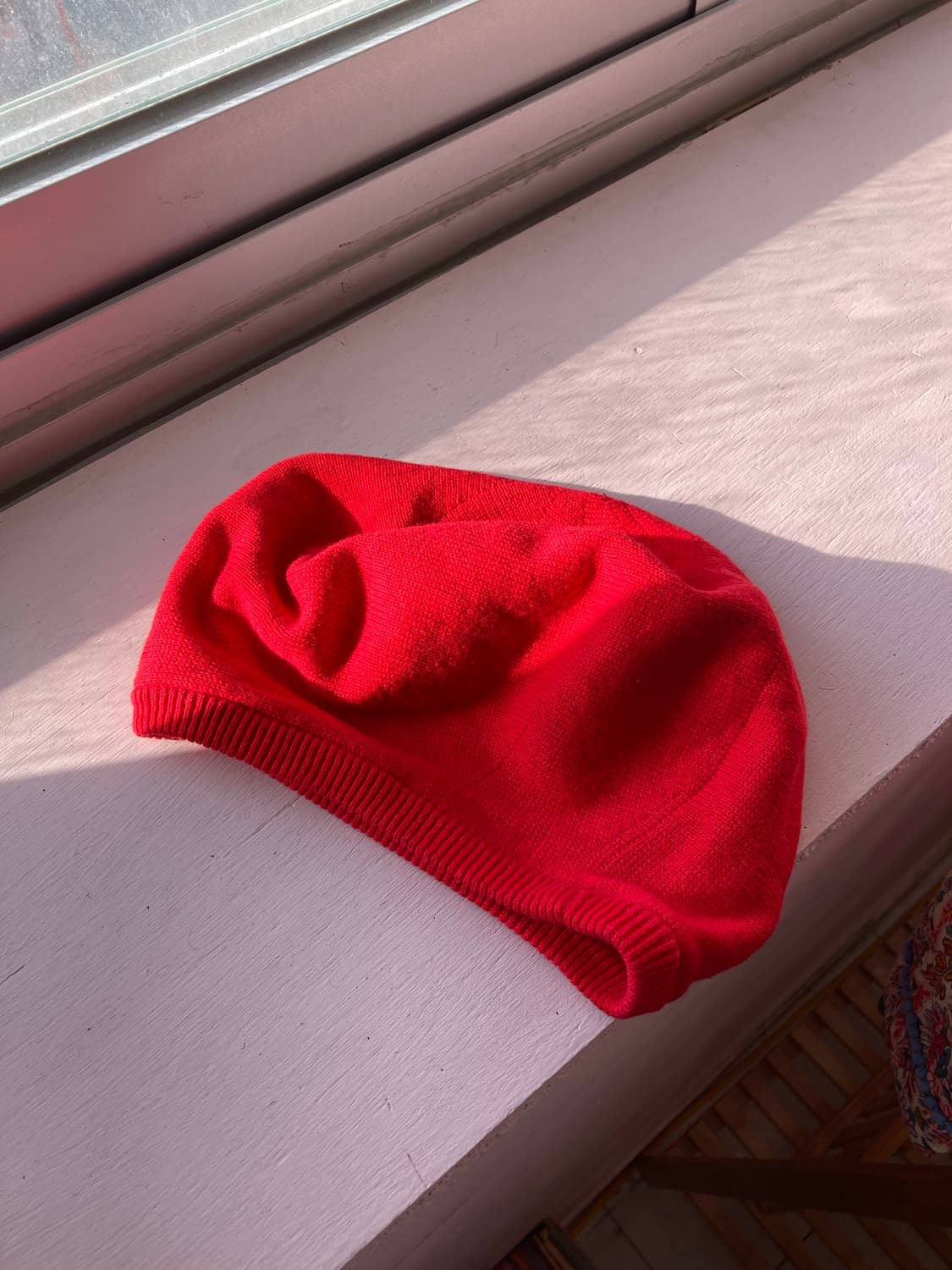 100% 코튼 레드 니트 헌팅캡 상품이미지1